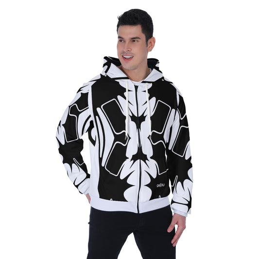 Thorned Bloom Hoodie - Black on white